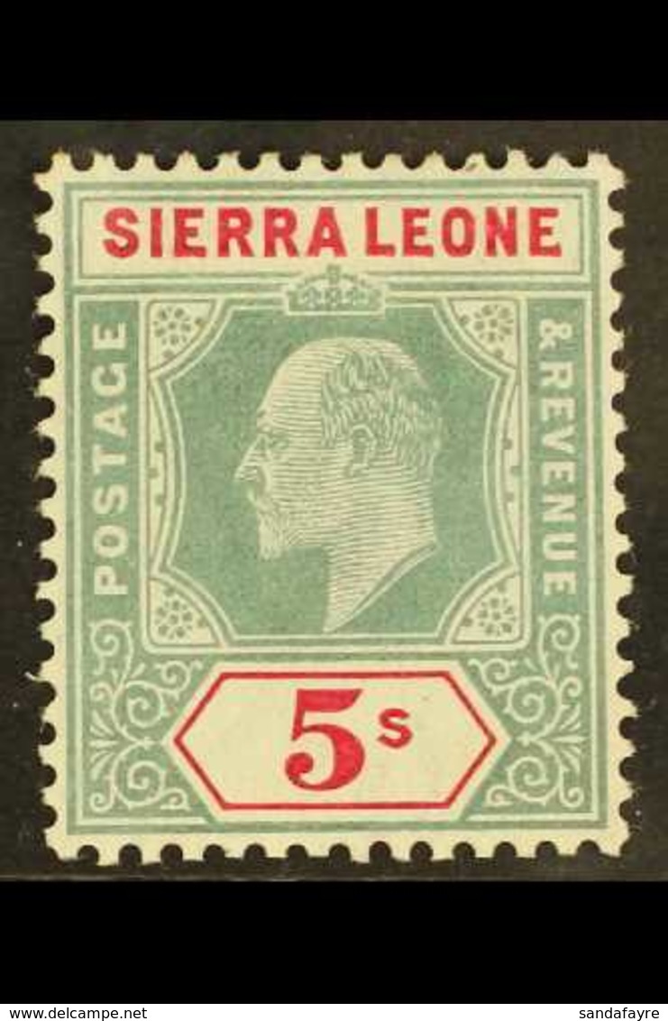 1903  5s Green & Carmine, SG 84, Very Fine Mint, Fine & Fresh! For More Images, Please Visit Http://www.sandafayre.com/i - Sierra Leone (...-1960)