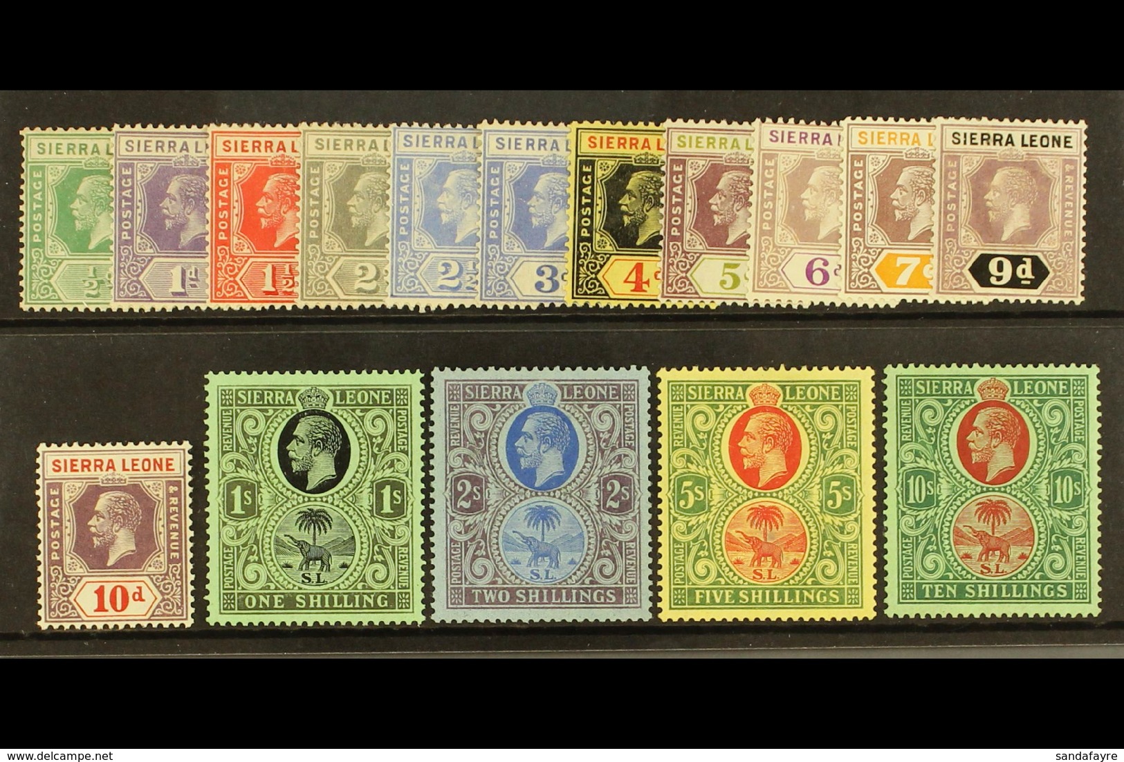 1921-27  Wmk Mult Script CA Set Complete, SG 131/46, Very Fine Mint (16 Stamps) For More Images, Please Visit Http://www - Sierra Leone (...-1960)