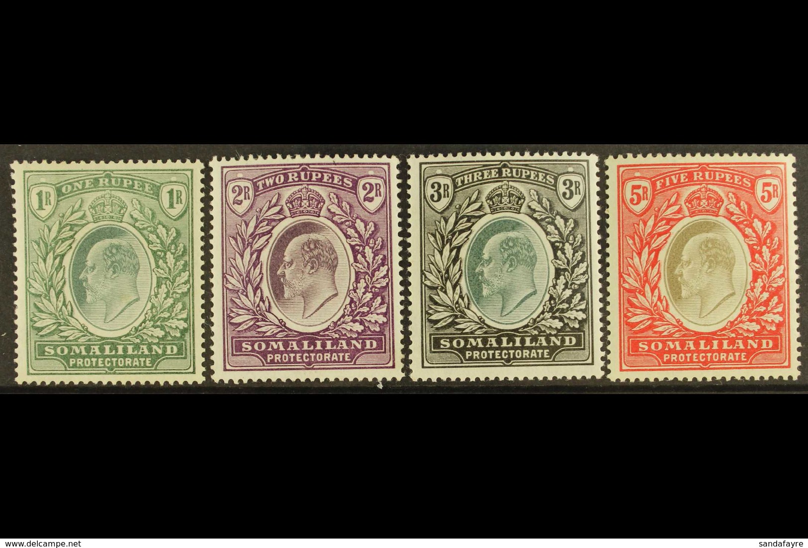 1904  1r, 2r, 3r, And 5r Definitive Top Values, SG 41/44, Very Fine Mint. (4 Stamps) For More Images, Please Visit Http: - Somaliland (Herrschaft ...-1959)