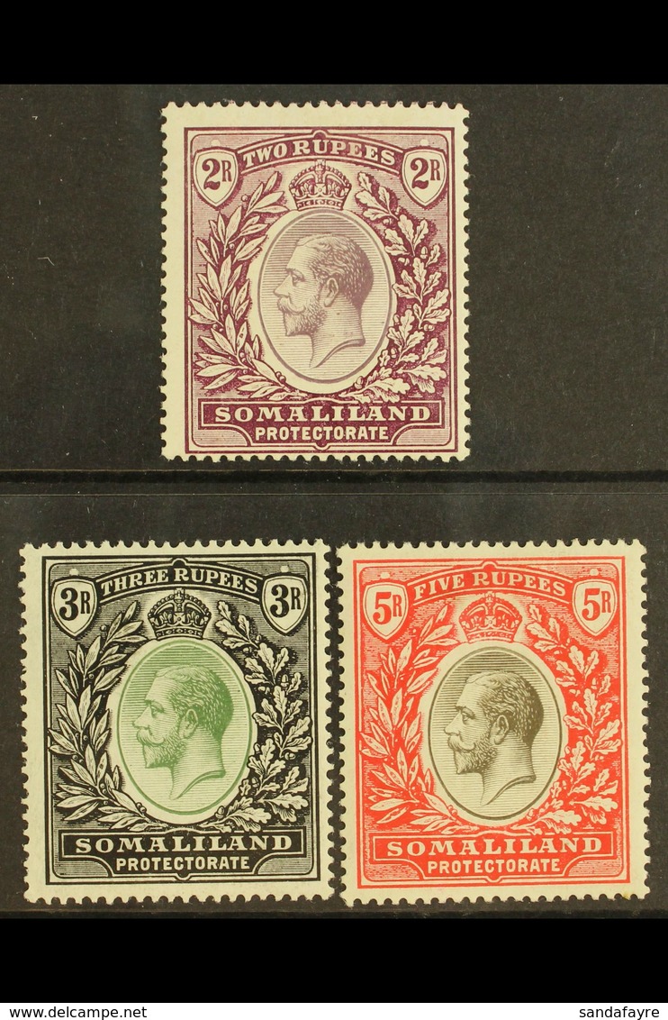 1912-19  2r To 5r, SG 70/72, Fine Mint. (3) For More Images, Please Visit Http://www.sandafayre.com/itemdetails.aspx?s=5 - Somaliland (Herrschaft ...-1959)