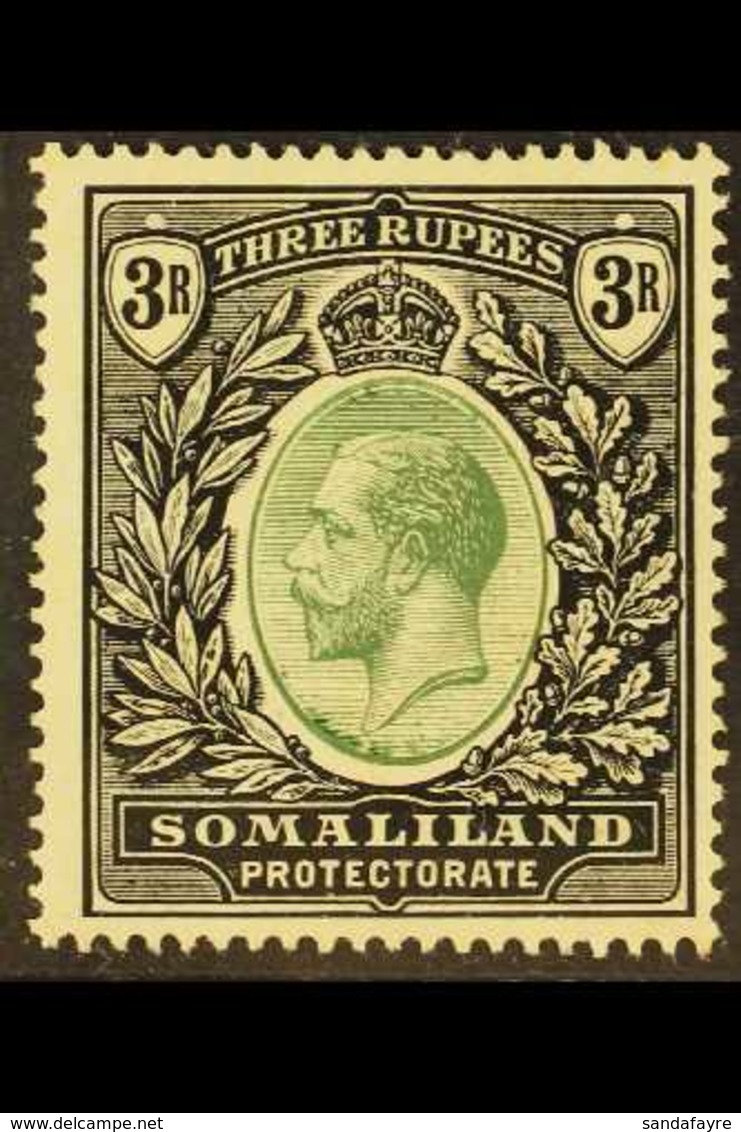 1912-19  3r Green & Black, SG 71, Fine Mint, Fresh. For More Images, Please Visit Http://www.sandafayre.com/itemdetails. - Somaliland (Herrschaft ...-1959)