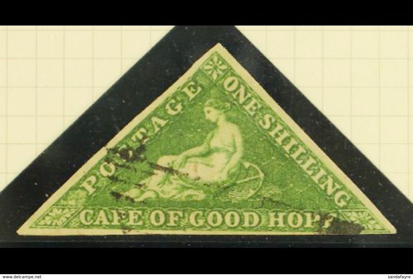 CAPE OF GOOD HOPE  1858 1s Bright Yellow Green, SG 8, Very Fine Used With Clear To Large Margins All Round And Light Can - Ohne Zuordnung