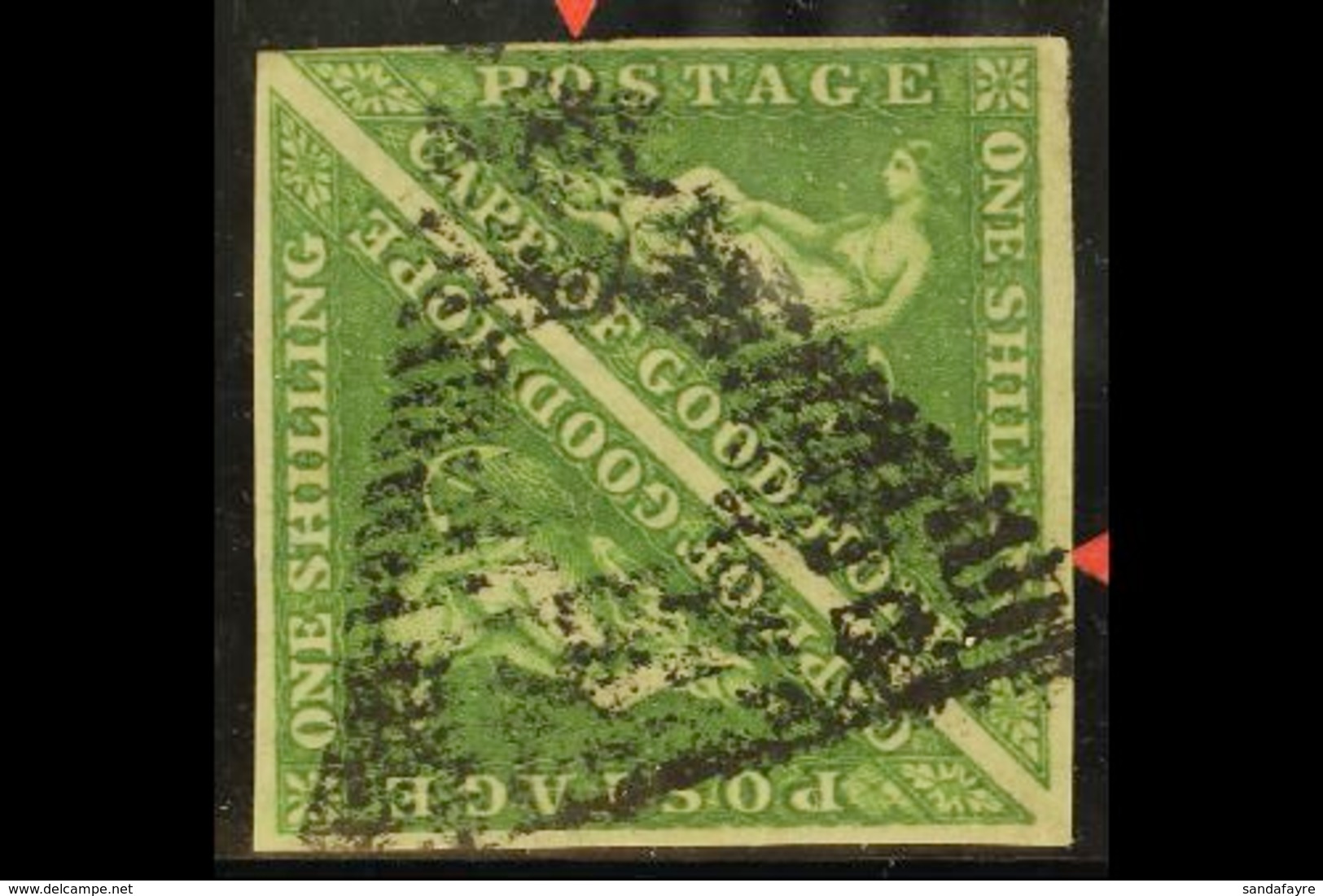 CAPE OF GOOD HOPE  1858 1s Bright Yellow Green, SG 8, "square" Pair Very Fine Used With Clear To Large Margins All Round - Ohne Zuordnung