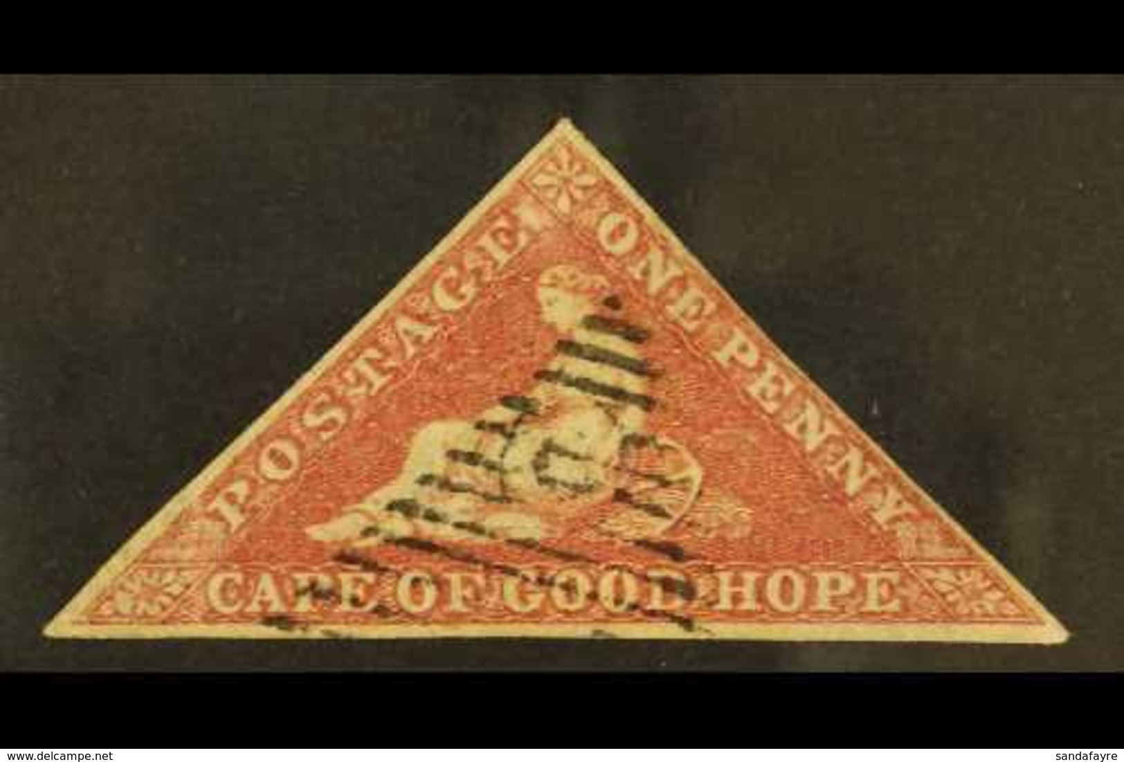 CAPE OF GOOD HOPE  1855-63 1d Deep Rose- Red Triangle, SG 5b, Used With 3 Margins, One Corner With A Slight Bend. Signed - Ohne Zuordnung