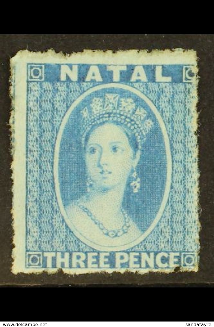 NATAL  1861-62 3d Blue, No Wmk, Rough Perf 14 To 16, SG 12, Fine Mint For More Images, Please Visit Http://www.sandafayr - Ohne Zuordnung