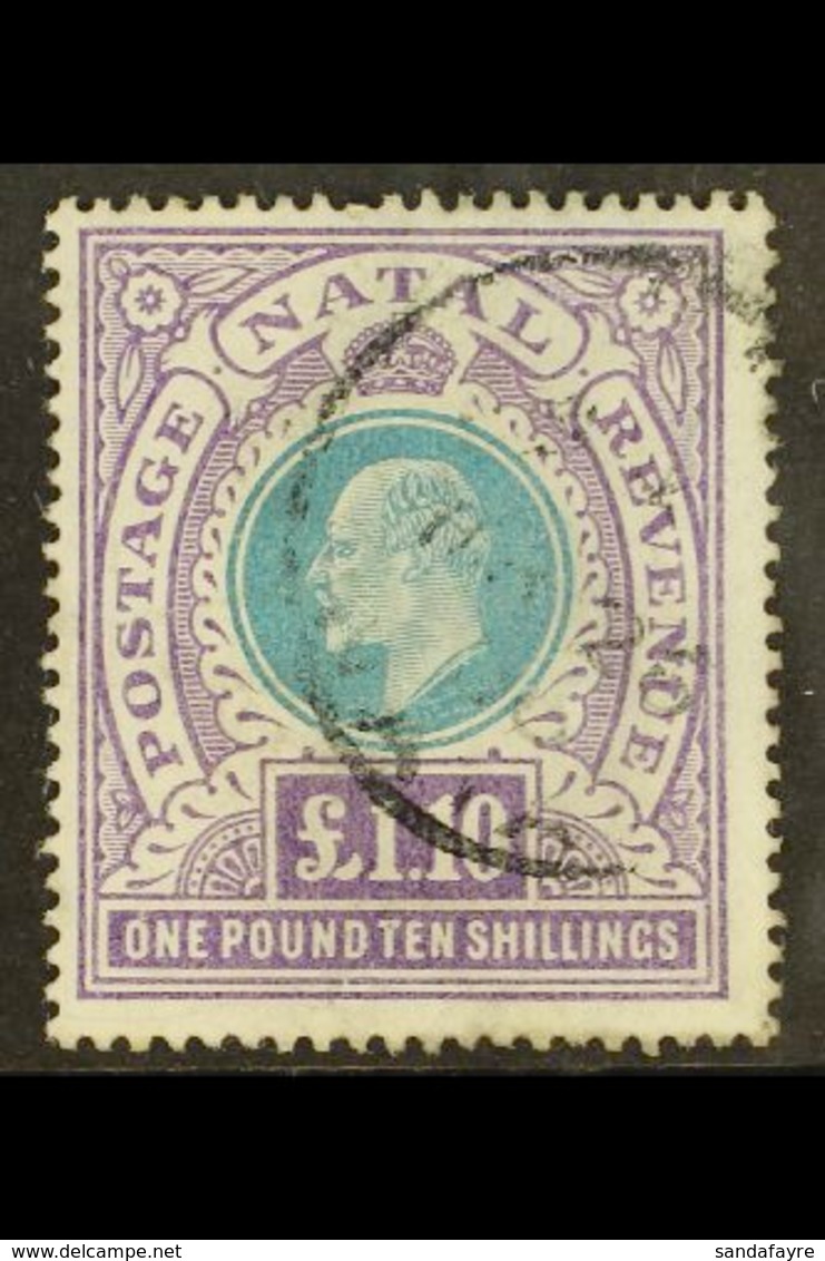 NATAL  1902 £1.10s Green And Violet,  Ed VII, SG 143, Very Fine Used. For More Images, Please Visit Http://www.sandafayr - Ohne Zuordnung