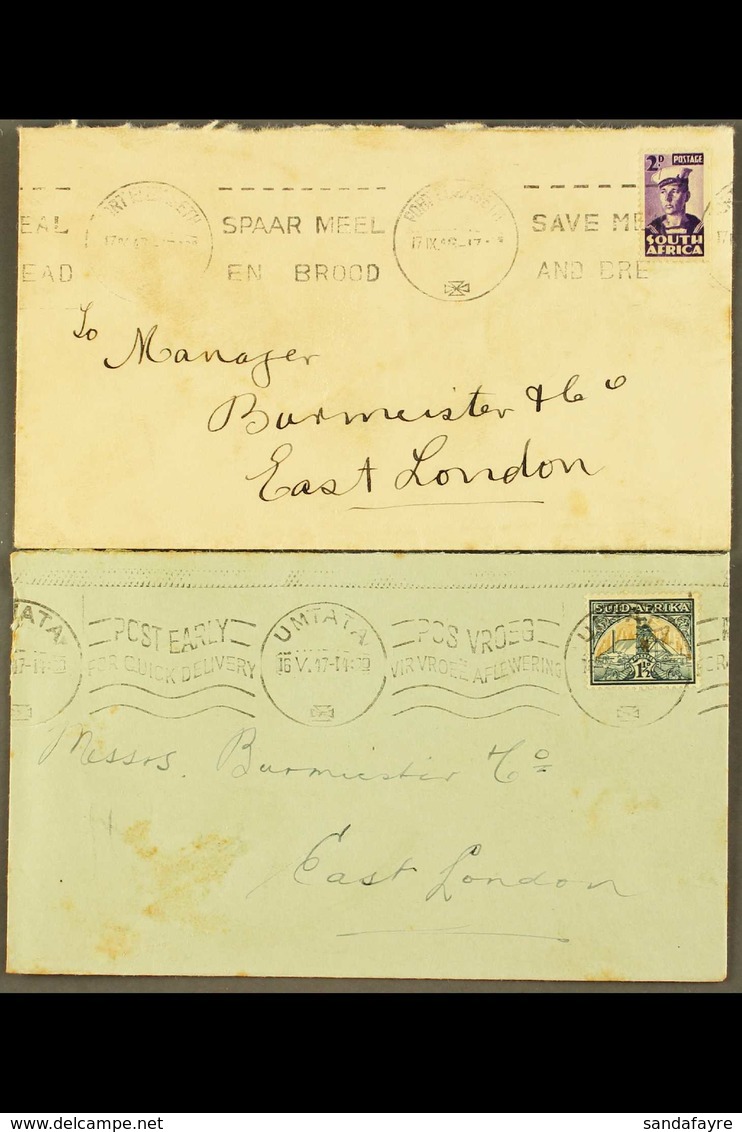 1941-1944 VARIETIES ON COVERS.  1941-48 1½d Blue-green & Yellow-buff GOLD BLOB ON HEADGEAR (SG 87b) And Two Examples Of  - Ohne Zuordnung