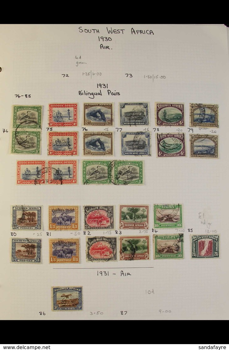 1923-1998 COLLECTION  In An Album, Mint (later Issues Never Hinged) & Used Stamps - Often Both Examples. Includes 1926 P - Zuidwest-Afrika (1923-1990)