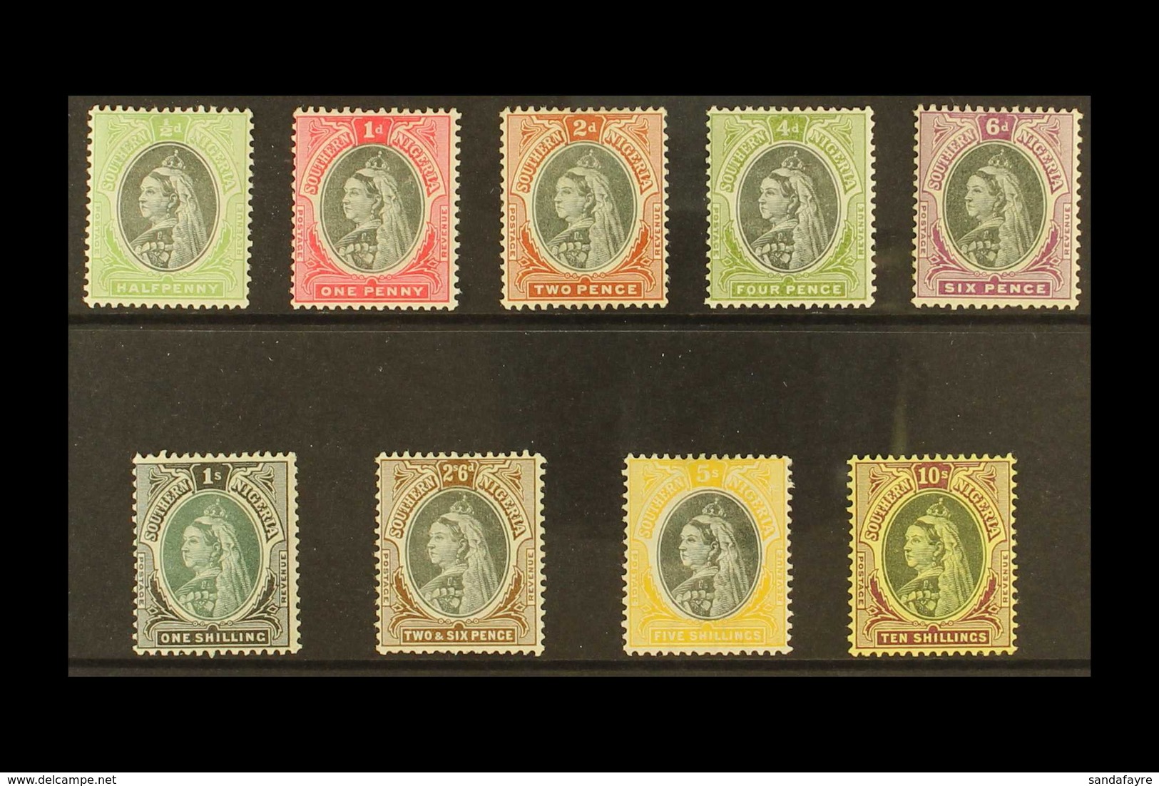1901-02  Set Complete, SG 1/9, Mint Lightly Hinged. Lovely (9 Stamps) For More Images, Please Visit Http://www.sandafayr - Nigeria (...-1960)