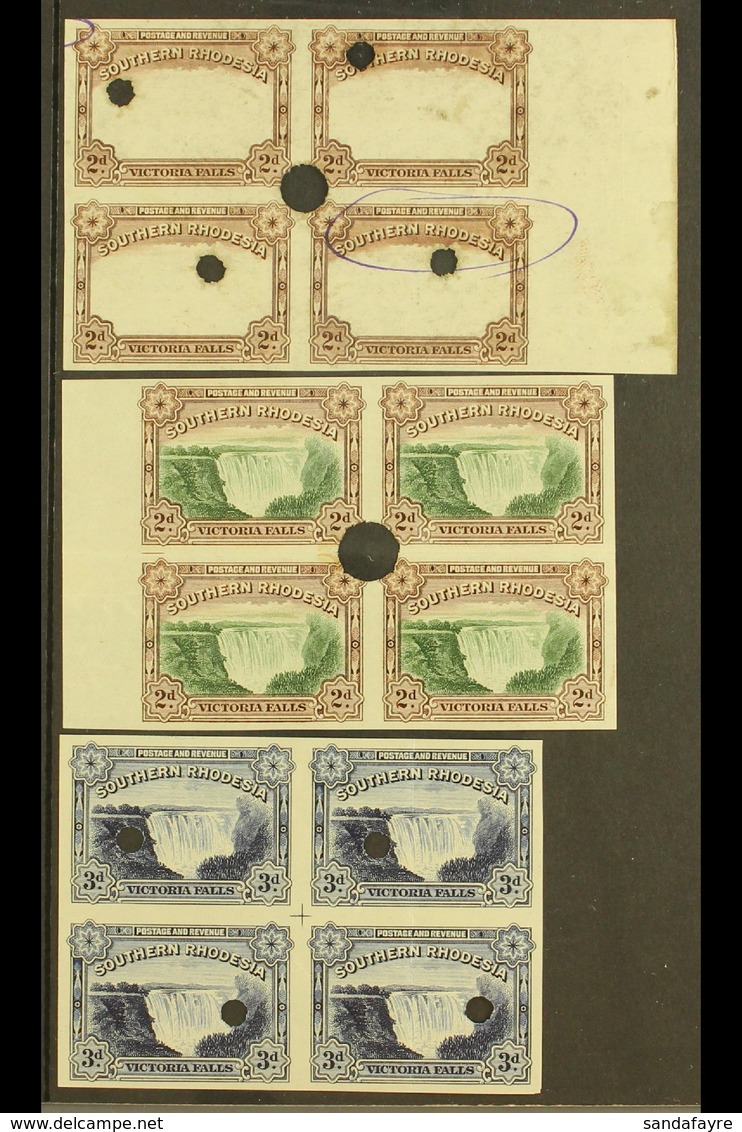 1935-41  2d & 3d Inscribed "Postage & Revenue" In IMPERFORATE BLOCKS OF 4 From The Printer's Archives, Includes PLATE PR - Südrhodesien (...-1964)