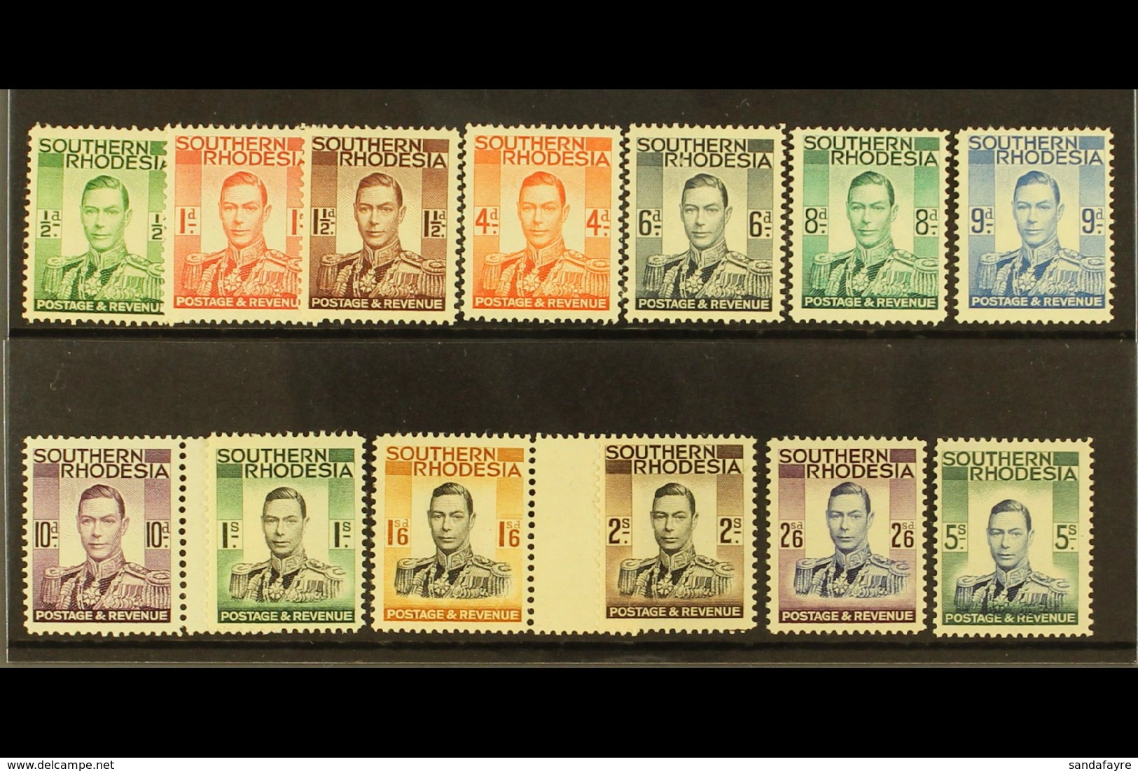 1937  KGVI Definitives Set, SG 40/52, Never Hinged Mint (13). For More Images, Please Visit Http://www.sandafayre.com/it - Südrhodesien (...-1964)