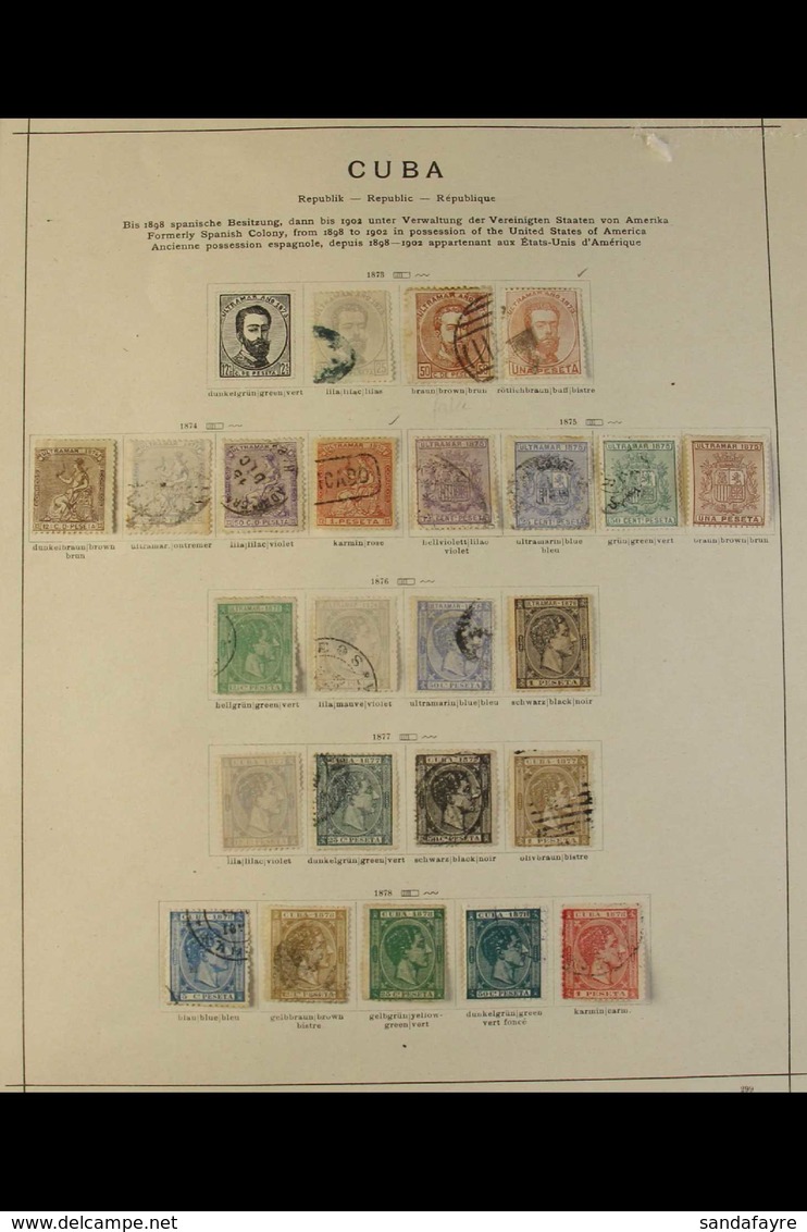 CUBA 1873-1940 OLD TIME COLLECTION  Displayed On Schaubek Printed Pages, Mint Or Used And Incl. 1873 1p Used, 1874 1p Us - Sonstige & Ohne Zuordnung