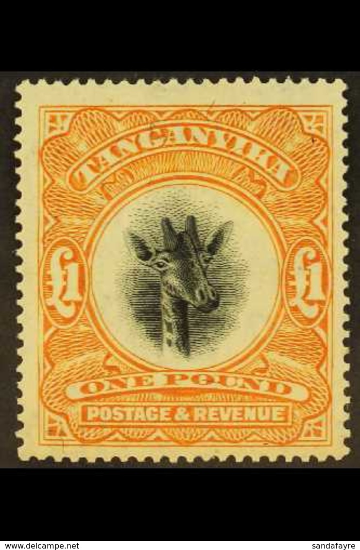 1922-24  £1 Yellow Orange, Sideways Script Wmk, SG 88, Fine Mint With Some Light Gum Tone For More Images, Please Visit  - Tanganyika (...-1932)