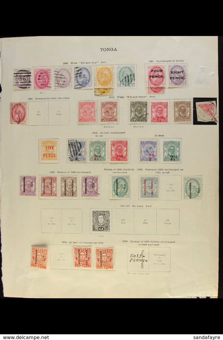 1886-1935 LOVELY OLD TIME COLLECTION ON IMPERIAL PRINTED PAGES  Displaying A Clean Mint Or Fine Used Range, Incl. 1891 8 - Tonga (...-1970)