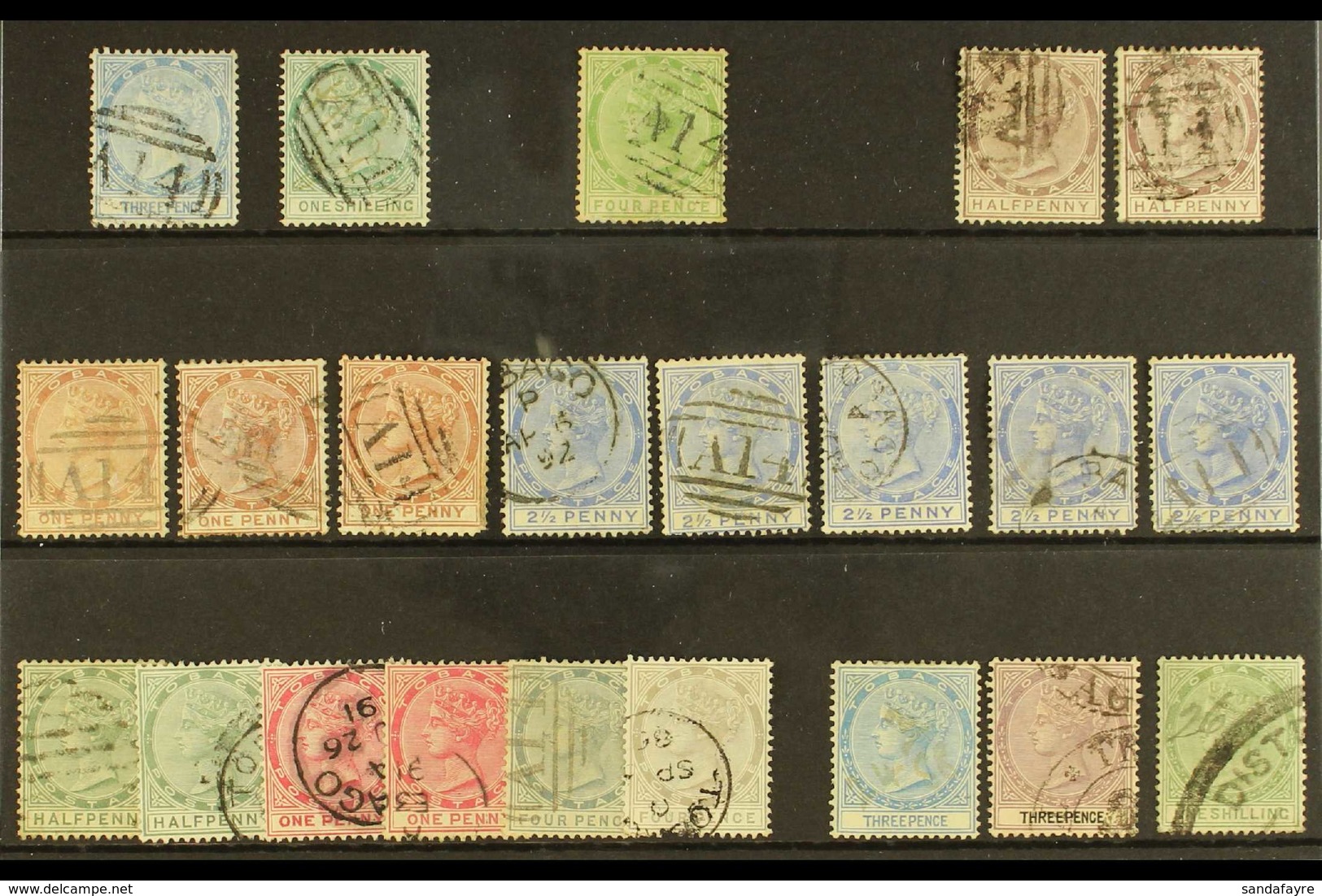 1879-96 USED SELECTION.  Includes 1879 3d & 1s, Later Range To 4d Shades & 1s Revenue. Mostly Good To Fine (20+ Stamps)  - Trinidad & Tobago (...-1961)