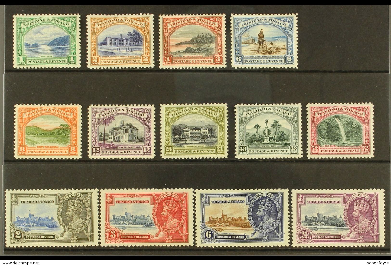 1935-37  NEVER HINGED MINT KGV New Currency Issues, SG 230/242, Lovely Quality (13 Stamps) For More Images, Please Visit - Trinidad & Tobago (...-1961)