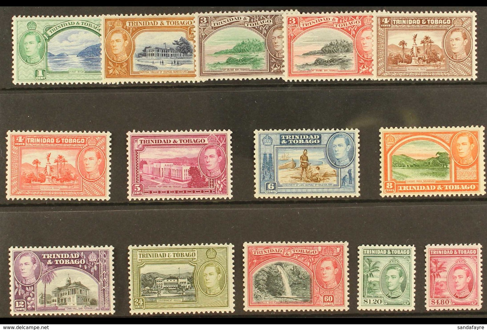 1938-44  Pictorial Definitive Set, SG 246/56, Never Hinged Mint (14 Stamps) For More Images, Please Visit Http://www.san - Trinidad & Tobago (...-1961)