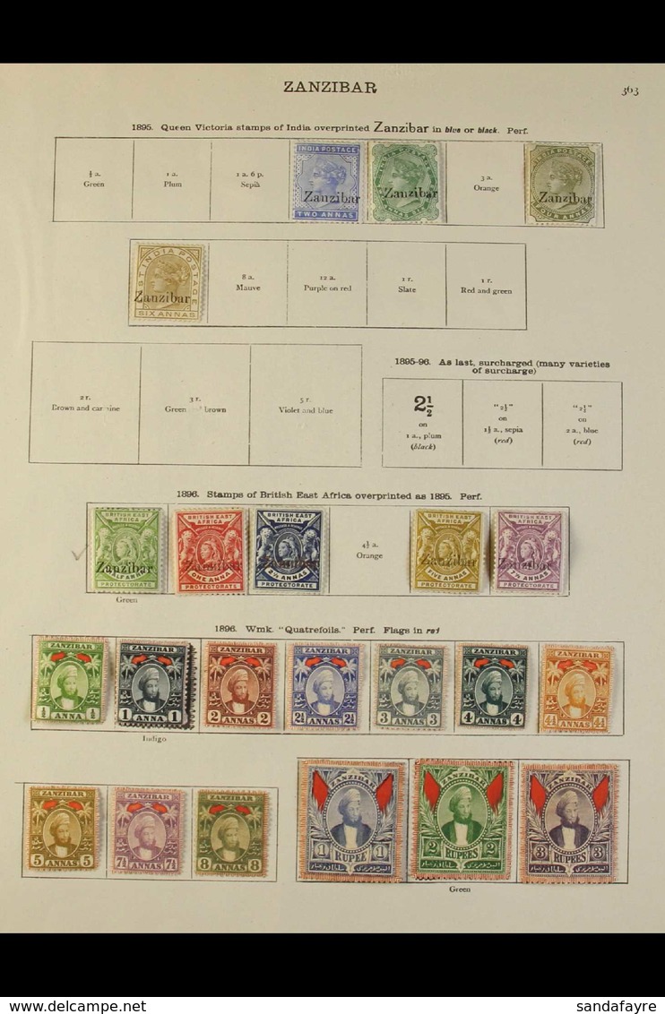 1895-1936 ALL DIFFERENT MINT COLLECTION.  An Attractive Collection With Many "Better" & "Top" Values, Neatly Presented O - Zanzibar (...-1963)