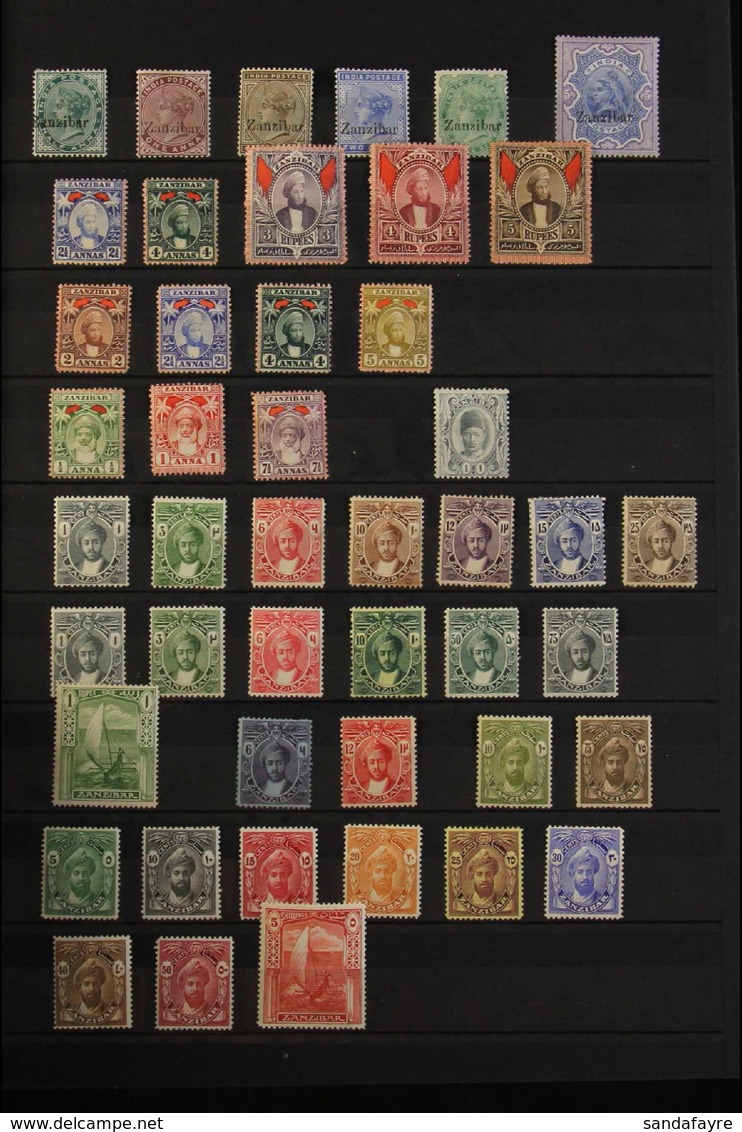 1895-1946 FINE MINT ALL DIFFERENT COLLECTION  Includes 1895-96 (India Overprinted) Values To 5R, 1896 Values To 3R, $R A - Zanzibar (...-1963)