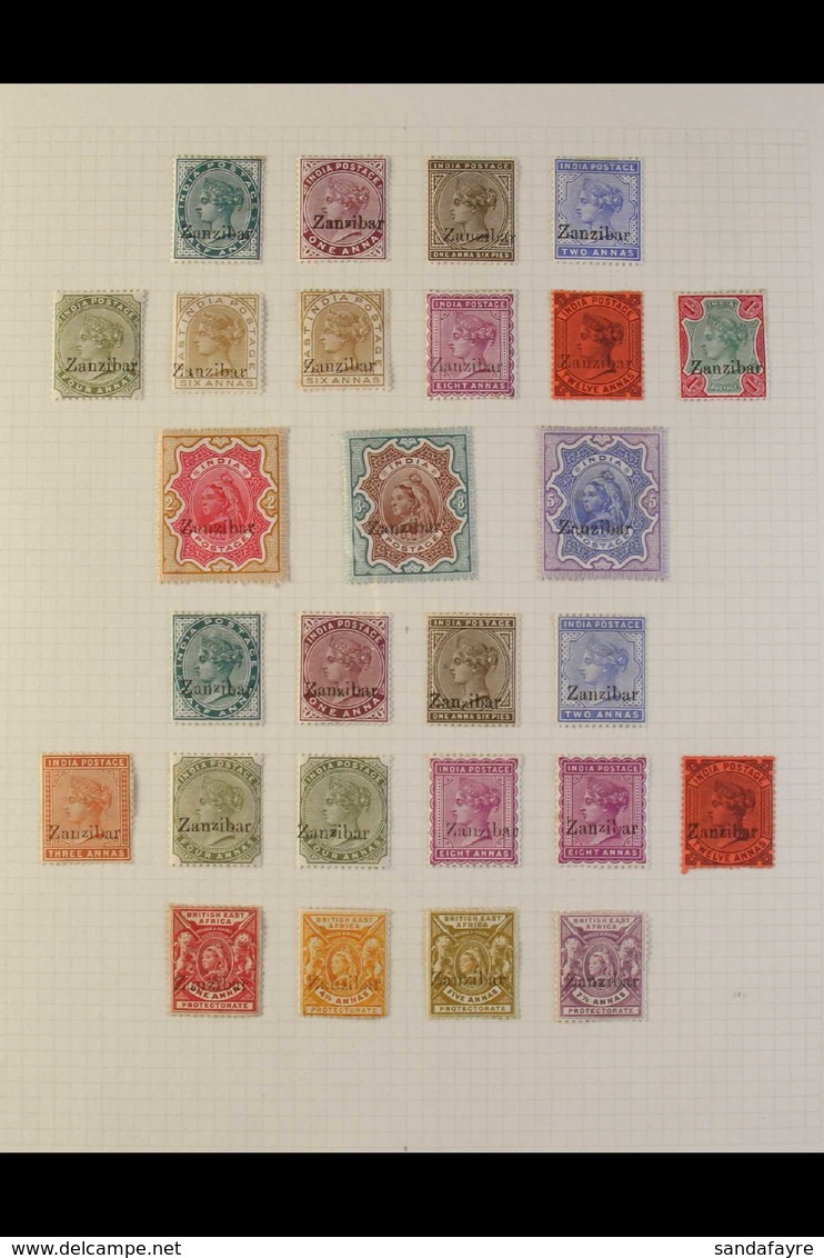 1895-96  FINE MINT COLLECTION  An Attractive Collection On An Album Page Which Includes 1895-96 Overprints On India Most - Zanzibar (...-1963)