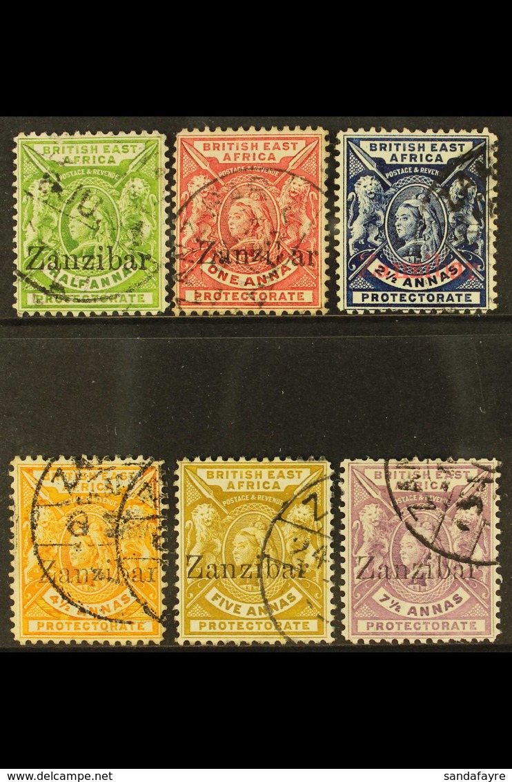 1896  Overprints Complete Set, SG 41/46, Fine Used, Fresh. (6 Stamps) For More Images, Please Visit Http://www.sandafayr - Zanzibar (...-1963)