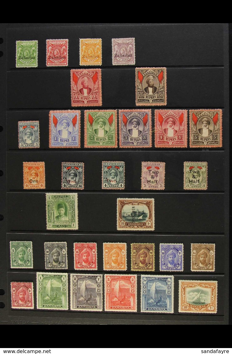 1896-1954 OLD TIME MINT COLLECTION.  An Attractive, ALL DIFFERENT Mint Collection Presented On Stock Pages With Sets & " - Zanzibar (...-1963)