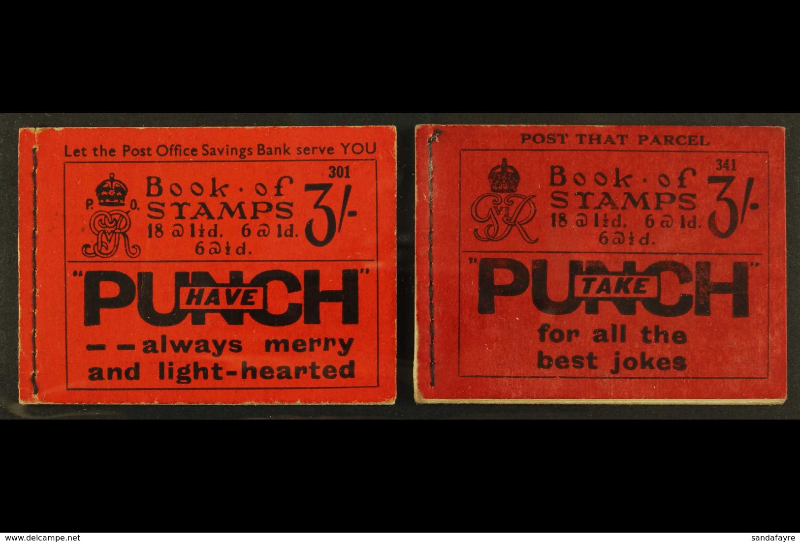 1935-1937 BOOKLETS  Two 3s "Punch" Empty Booklets, 1935 KGV SG BB29 & 1937 KGVI SG BD21, When Full Cat £550 & £1900 Resp - Sonstige & Ohne Zuordnung