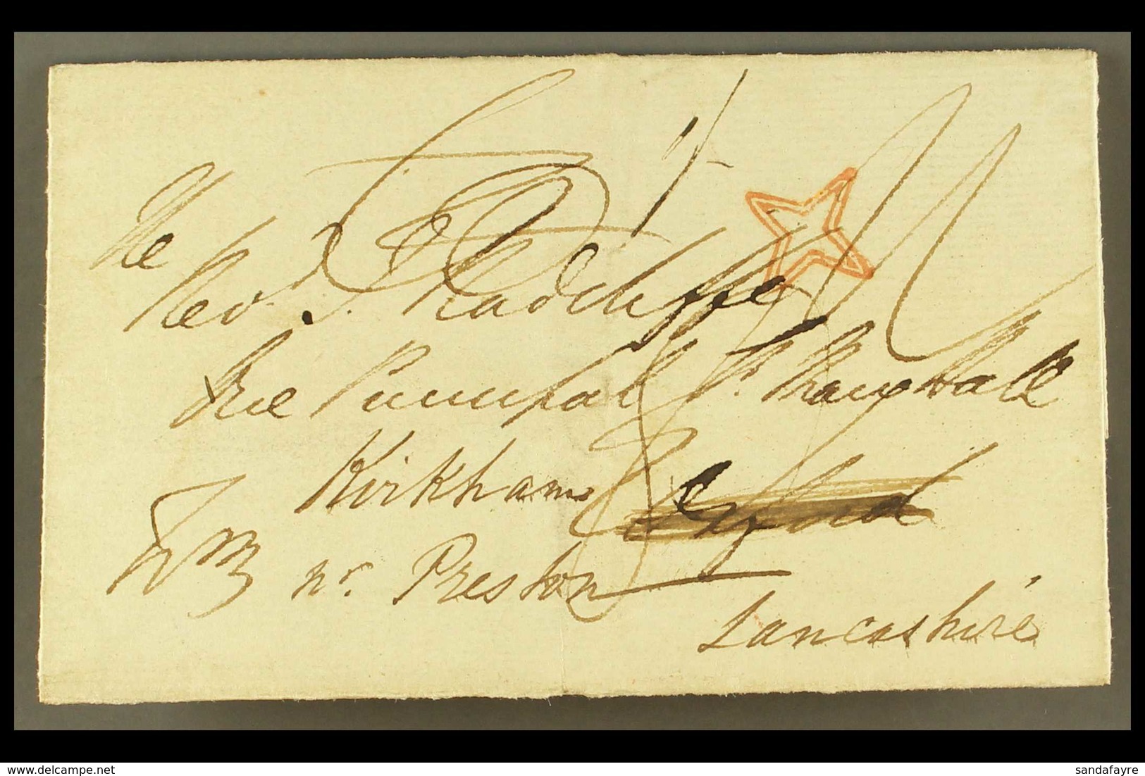 1836  (19 Feb) Entire Wrapper From Oxford To Kirkham, Nr Preston Addressed In The Hand Of, And Endorsed By "WN" Arthur W - ...-1840 Vorläufer