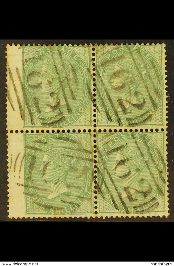 1855-57  1s Green, No Corner Letters, SG 72, A Fine Used BLOCK OF FOUR With Wing Margin At Left, Cancelled By Neat "162" - Sonstige & Ohne Zuordnung