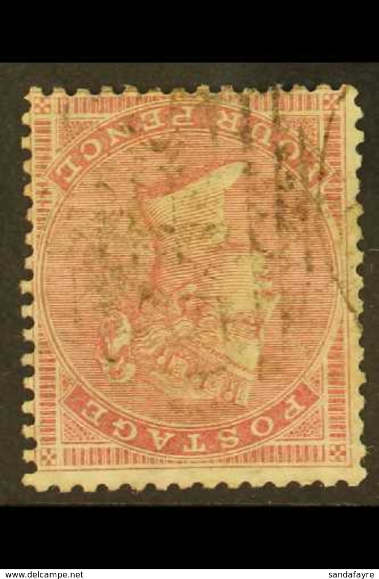 1856  4d Pale Carmine With WATERMARK INVERTED, SG 64wi, Fine Lightly Used. For More Images, Please Visit Http://www.sand - Sonstige & Ohne Zuordnung
