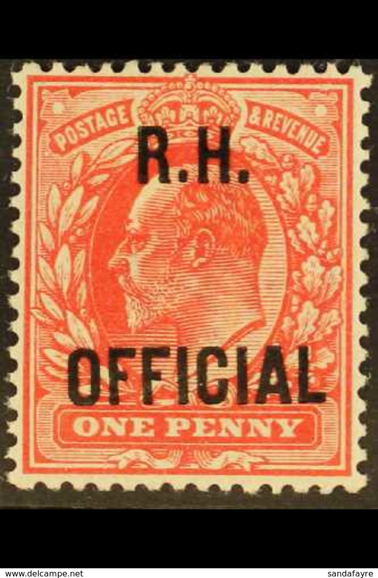 OFFICIAL  ROYAL HOUSEHOLD 1902 1d Scarlet With "R.H. OFFICIAL" Overprint, SG O92, Very Fine Mint, Fresh. For More Images - Ohne Zuordnung