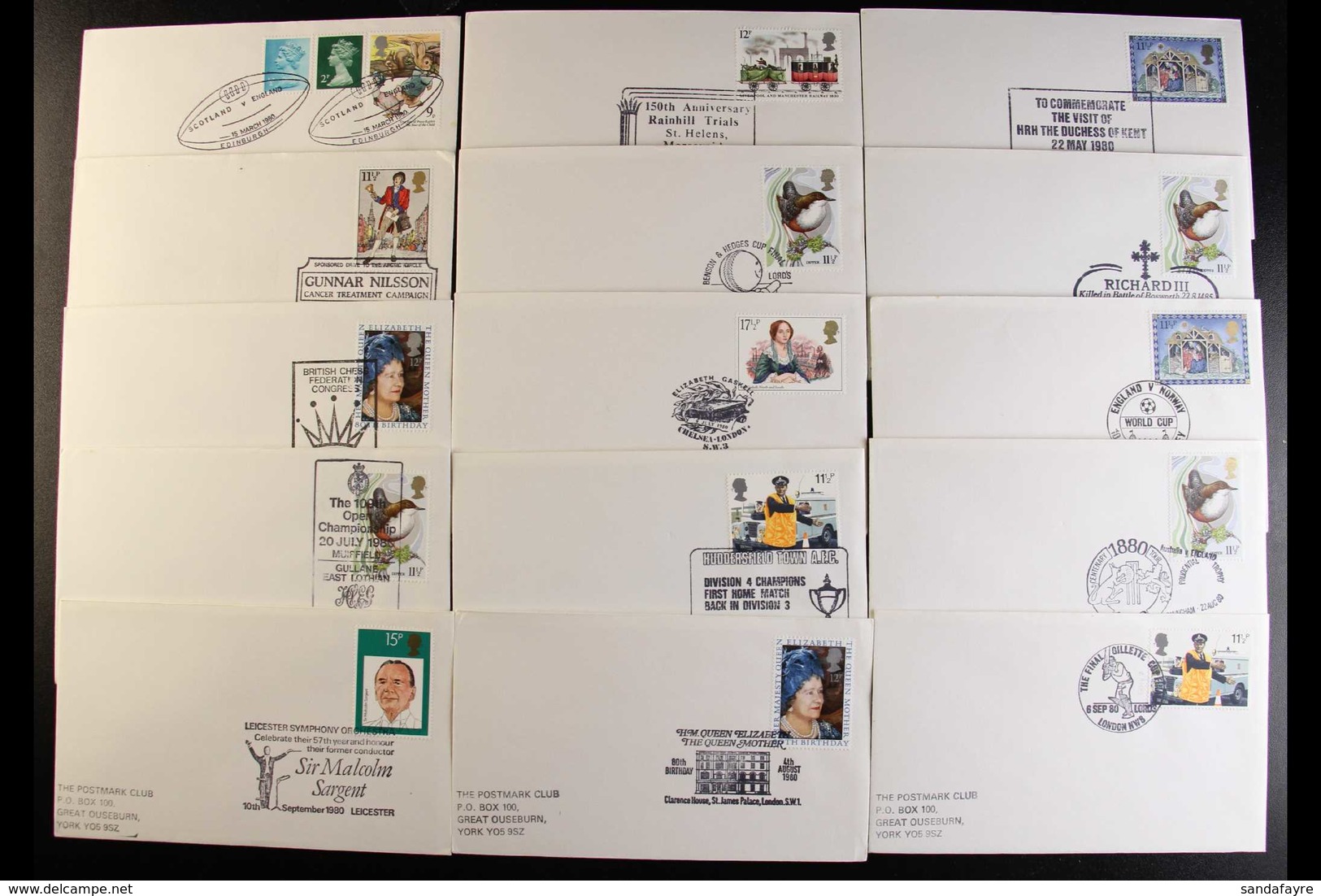 1980 SPECIAL POSTMARK COVERS  All Different Collection Of "The Postmark Club" Covers Bearing An Amazing Array Of Special - Sonstige & Ohne Zuordnung