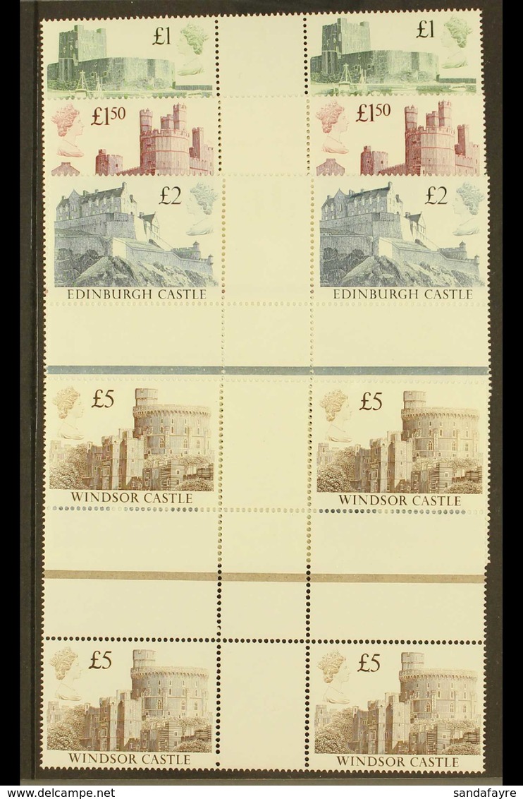 1988 CASTLE INTERPANNEAU BLOCKS  Castle Set, SG 1410/13 As Never Hinged Mint, Central Pane "Interpanneau" Cross Gutter B - Sonstige & Ohne Zuordnung