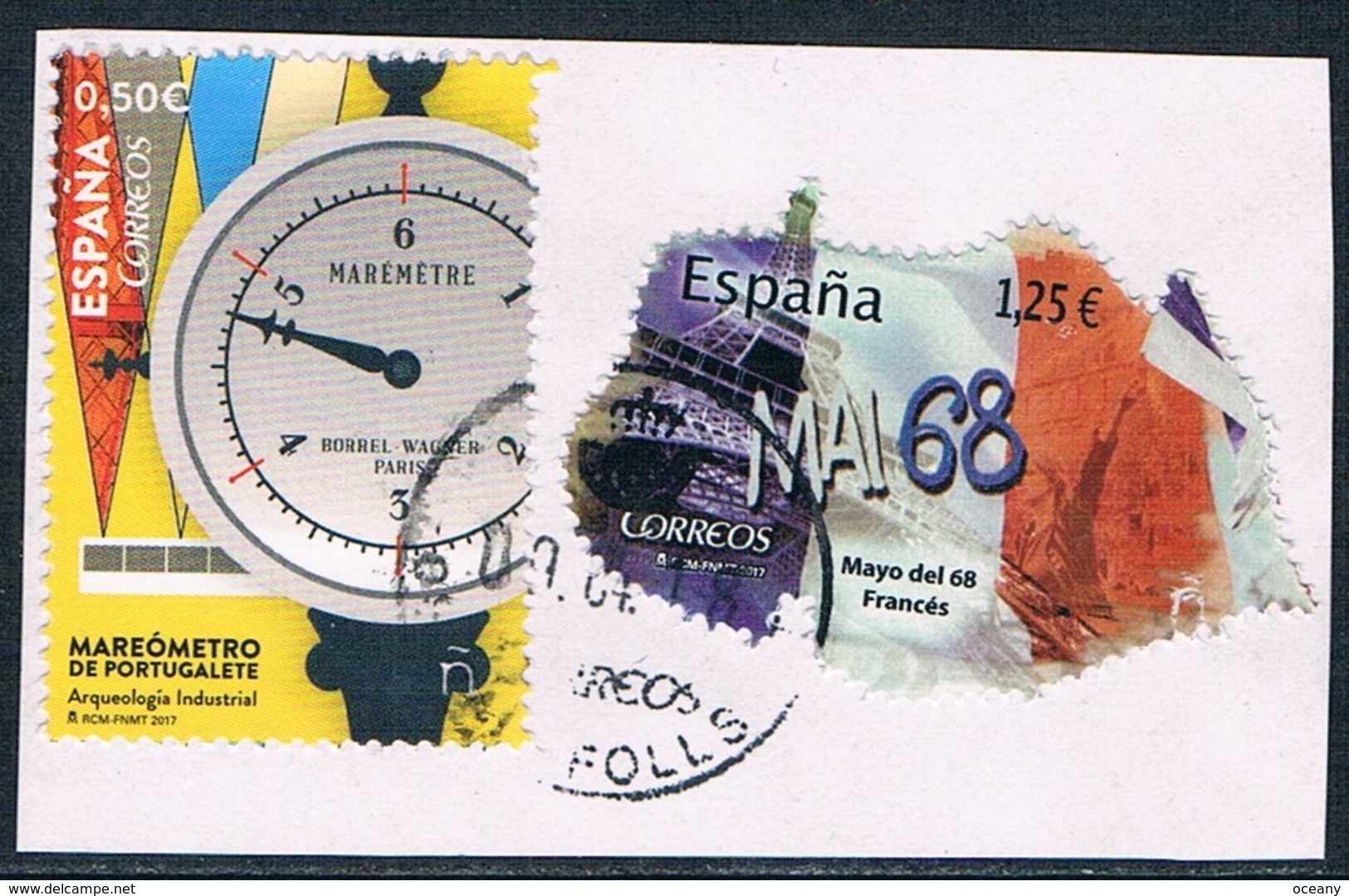 Espagne - Mai 68 En France Et Marégraphe De Portugalete 4885 + 4908 (année 2017) Oblit. - Oblitérés