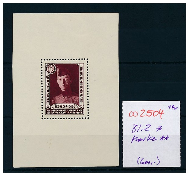 Belgien  Marke Aus Block 2  ** 110,-Michel  (oo2504  ) Siehe Scan - 1924-1960