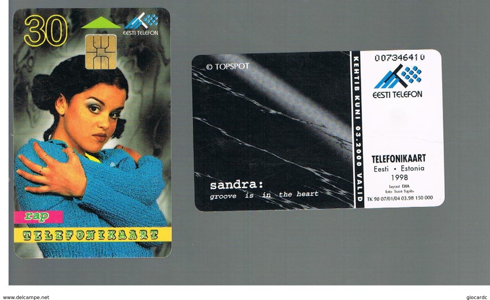 ESTONIA -  EESTI TELEFON  -   1998 RAP, SANDRA - USED - RIF.10558 - Estonia