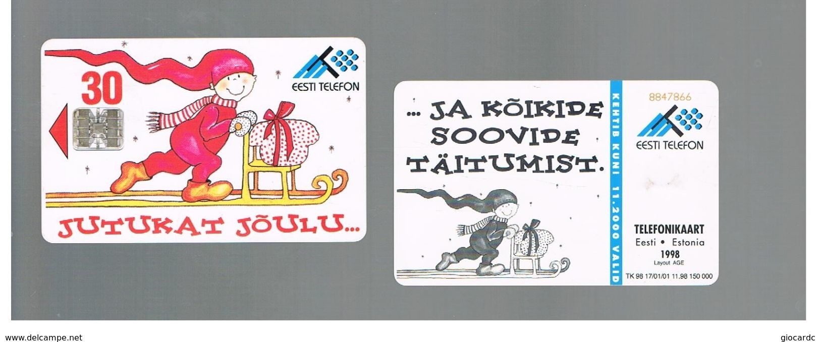 ESTONIA -  EESTI TELEFON  -   1998  CHRISTMAS - USED - RIF.10559 - Natale