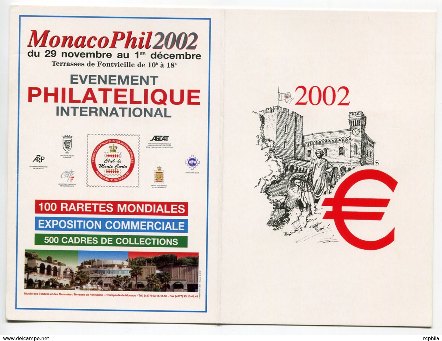 RC 8652 MONACO CARTE DE VOEUX 2002 BONS TIMBRES DONT 10€ NEUF ** - Lettres & Documents