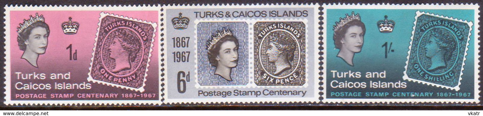 TURKS AND CAICOS ISLANDS 1967 SG #288-90 Compl.set MH Stamp Centenary - Turks And Caicos