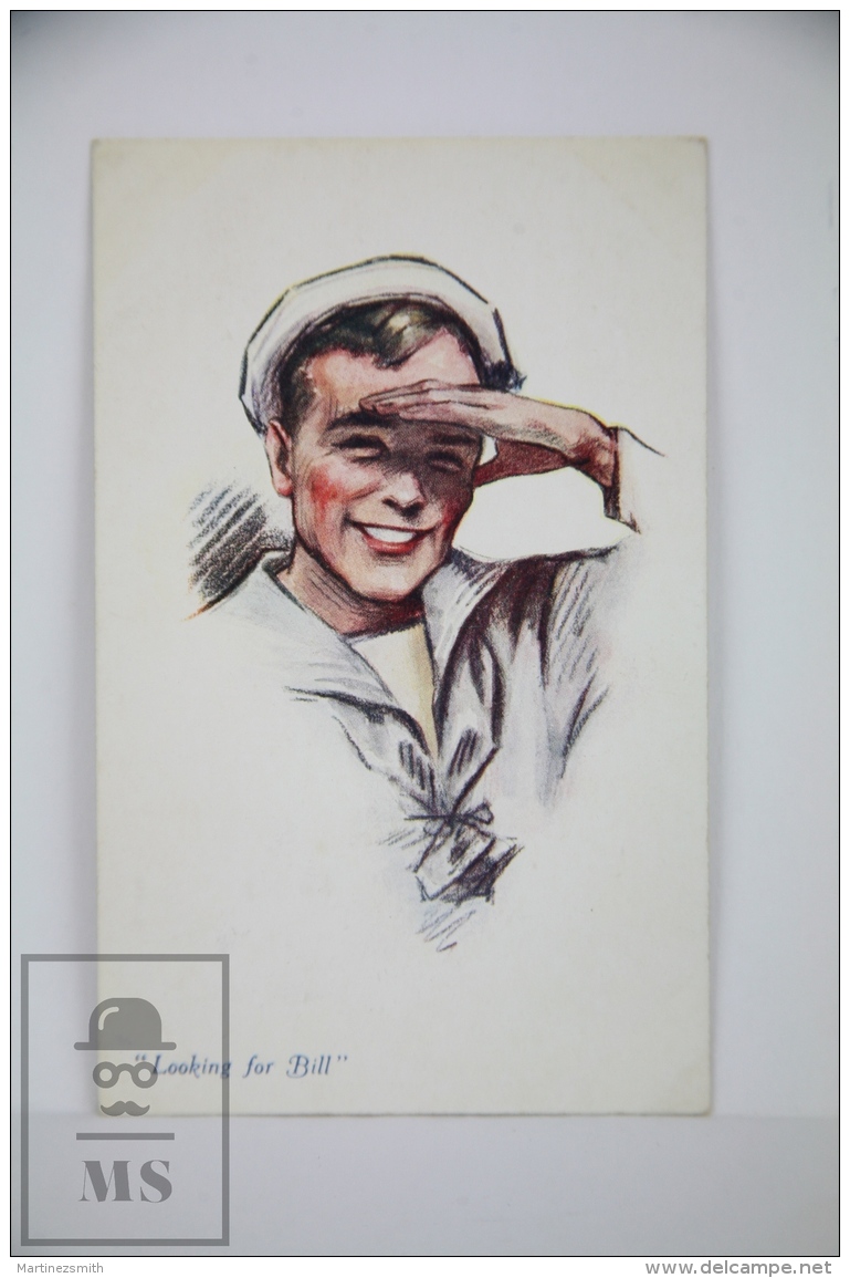 Original Ilustrated Postcard Navy Sailor - Ed. Vivian Mansell  - Unkown Artist - 1900-1949