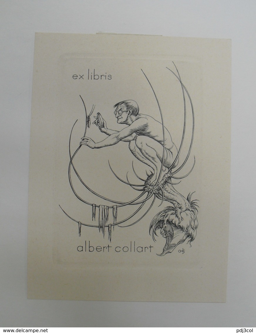 Ex-libris Moderne XXème Illustré -  Allemagne - Homme Et Insecte - Albert Collart - Bookplates