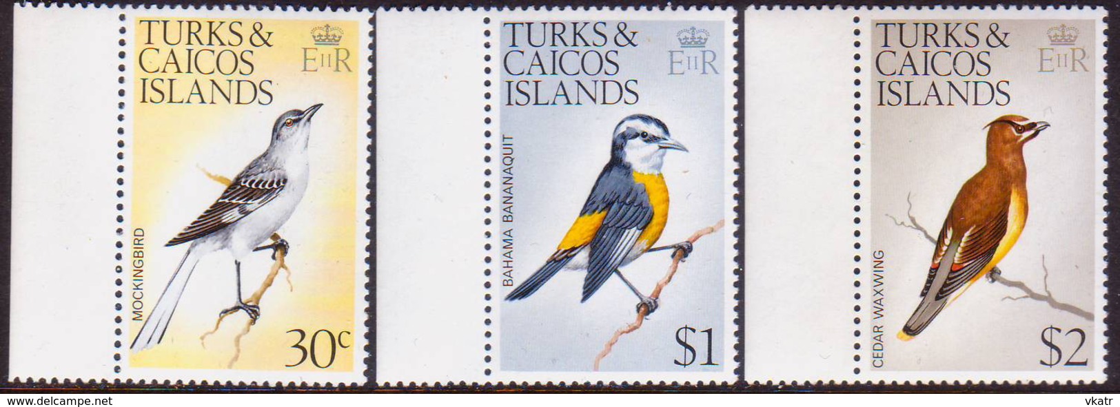 TURKS AND CAICOS ISLANDS 1977 SG #460,462,463 30c, $1, $2 MNH (all Wmk Upright) Birds - Turcas Y Caicos