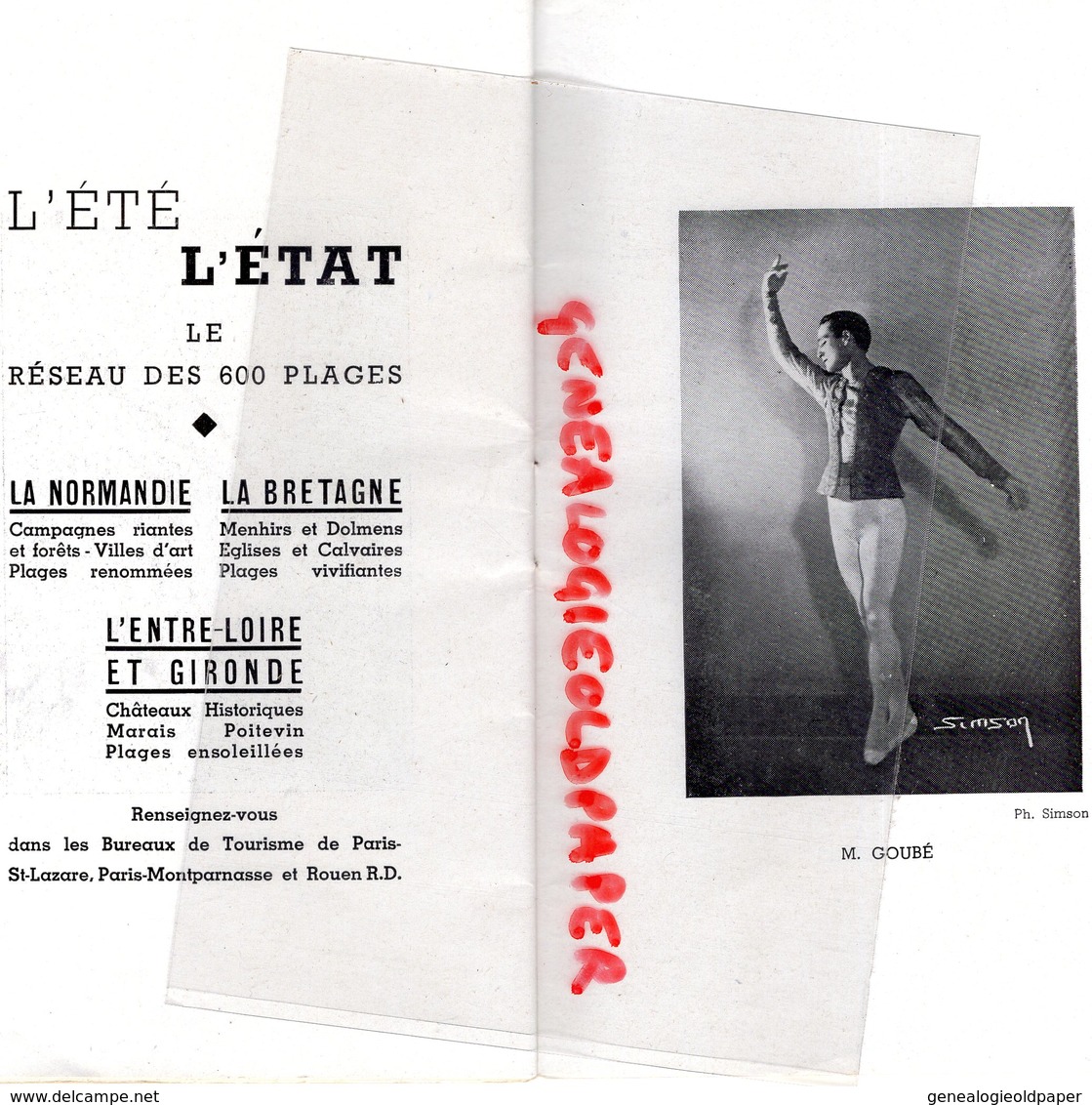 75- PARIS- PROGRAMME ACADEMIE NATIONALE MUSIQUE DANSE-OPERA- 1937-HAMLET-SPECTRE ROSE-L' AIGLON-MAROUF-NARCON-NORE-