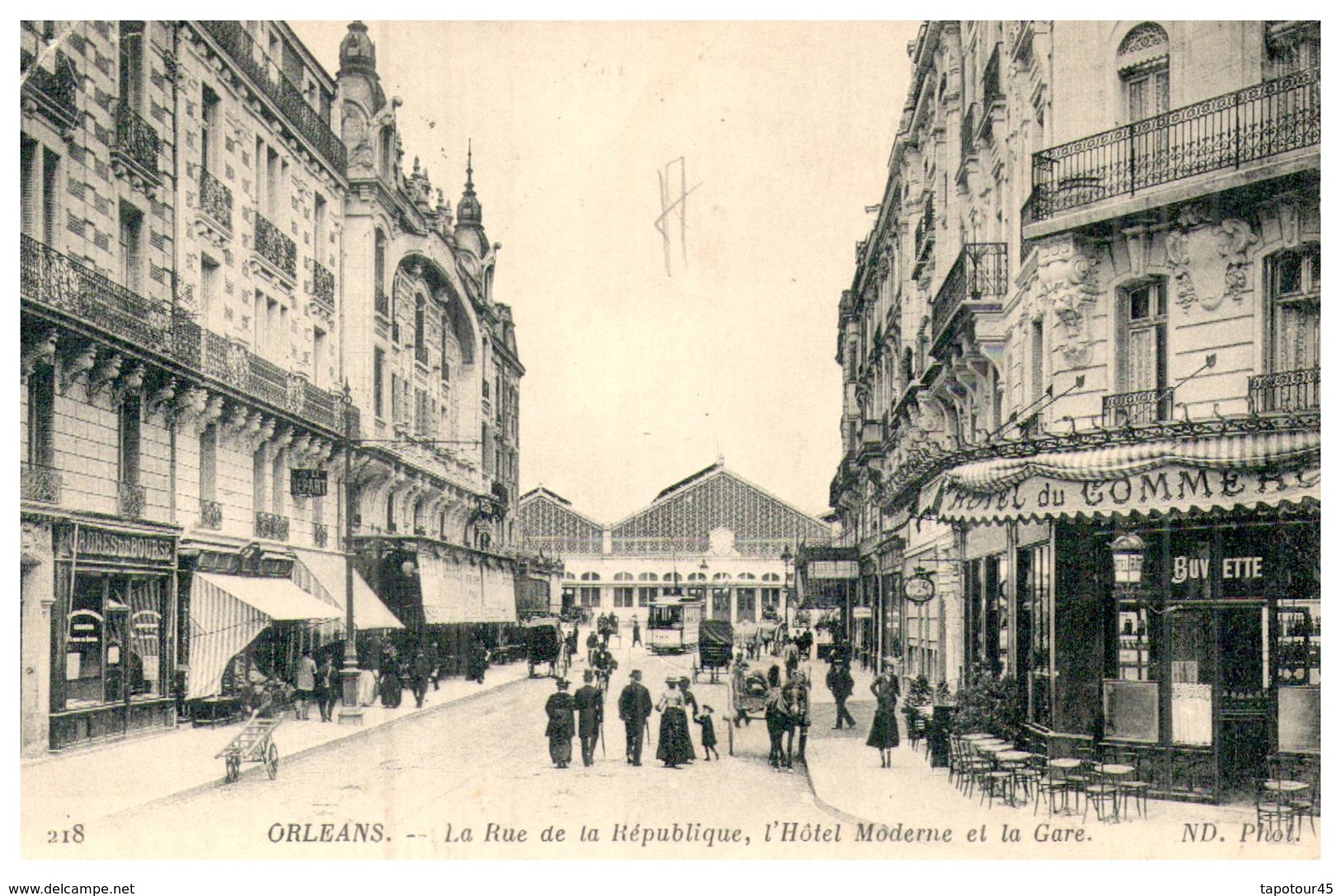 45/  Orléans   "rue De La République 1913"  (Format 9 X 14)     (Alb 5) - Orleans