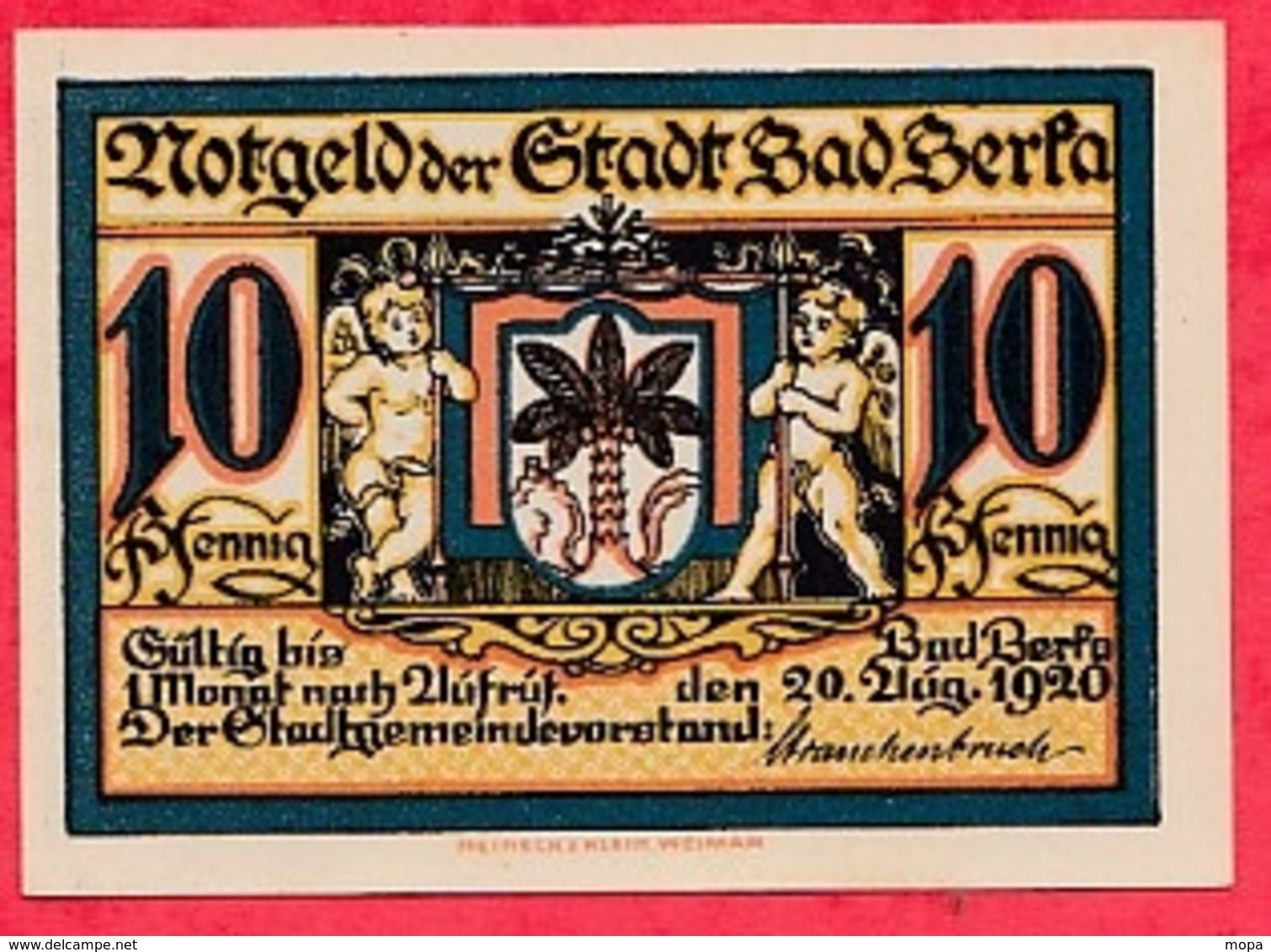 Allemagne 1 Notgeld 10 Pfenning Stadt Badberfa UNC Lot N °809 - Collections