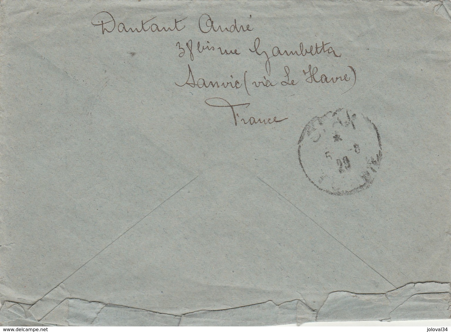 Yvert  205 + 238 Semeuse Sur Lettre Recommandée LE HAVRE A Bureau Auxiliaire 31/7/1928 Pour Sfax Tunisie - Lettres & Documents