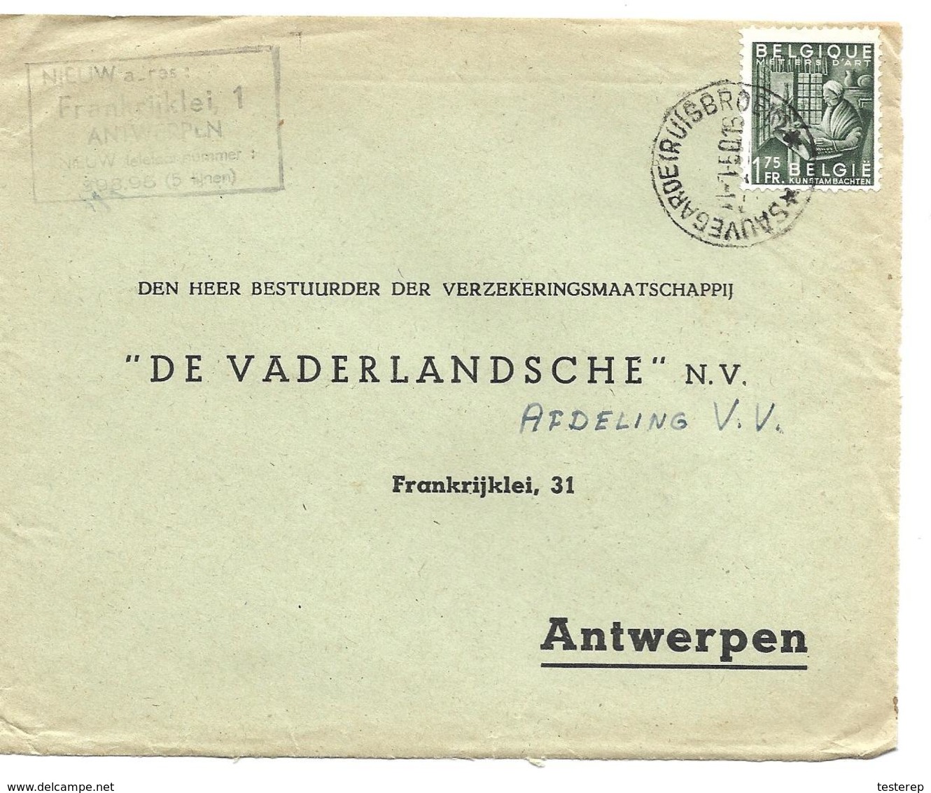 Sterstempel / Cachet étoile * SAUVEGARDE (RUISBROEK) * 1950 .  Voorzijde/devant/front - 1948 Export