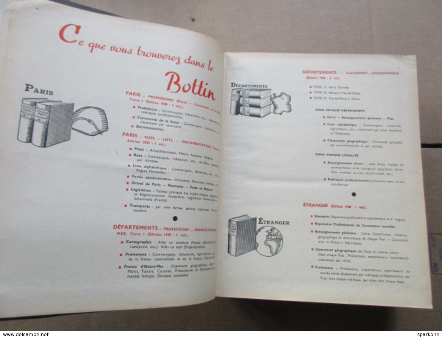 Annuaire du Commerce / Didot-Bottin / Etranger - Répertoire Professions et classement Géographique de 1940