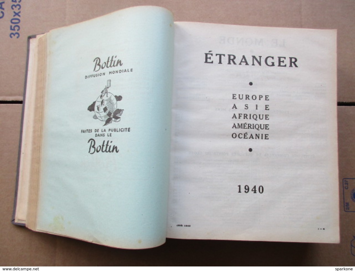 Annuaire du Commerce / Didot-Bottin / Etranger - Répertoire Professions et classement Géographique de 1940