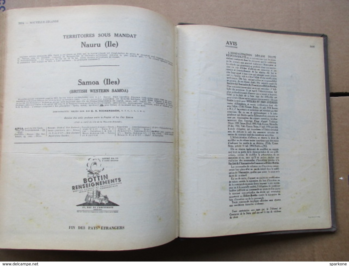 Annuaire du Commerce / Didot-Bottin / Etranger - Répertoire Professions et classement Géographique de 1940